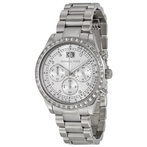 michael kors damenuhr uhr mk6186 silbe|Michael Kors silver dial watch.